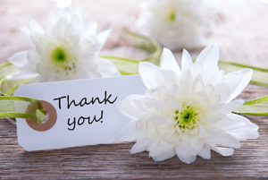 Label with Thank you